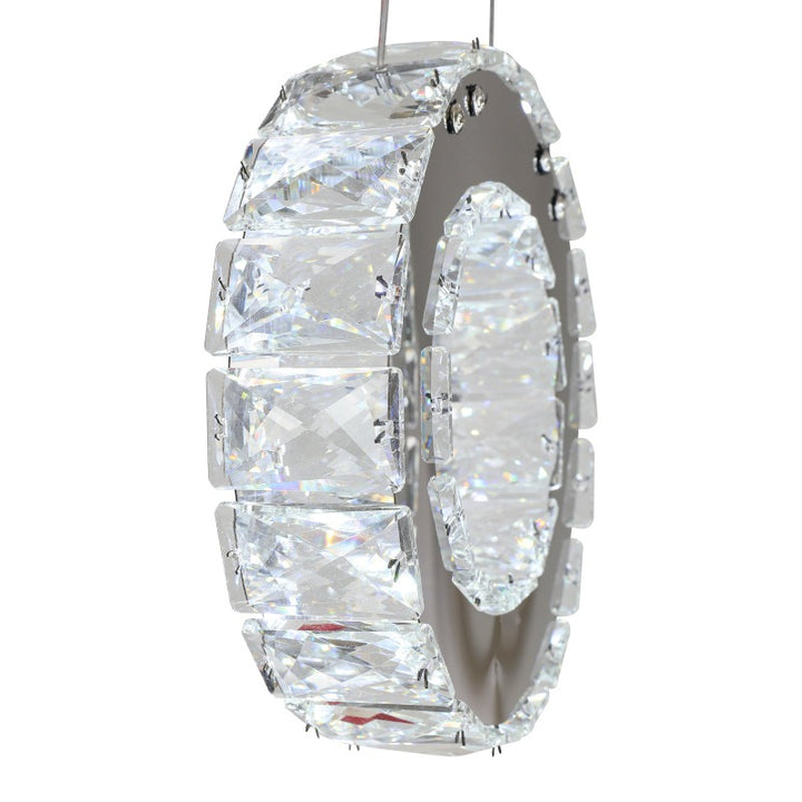 Maxax  5 - Light LED Layered Ring Crystal Chandelier #YX-25