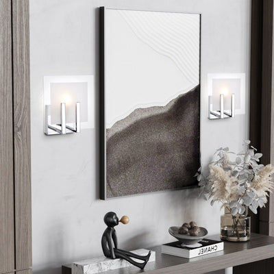 Maxax  1 - Light Dimmable Chrome Armed Sconce (Set of 2)  #19157-1CH