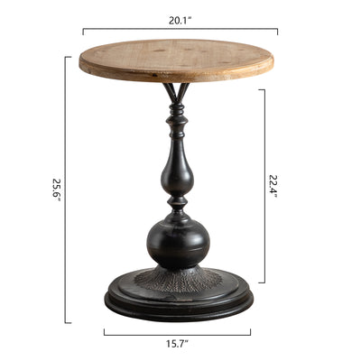Maxax 25.59'' Tall Solid Wood Pedestal End Table #25002