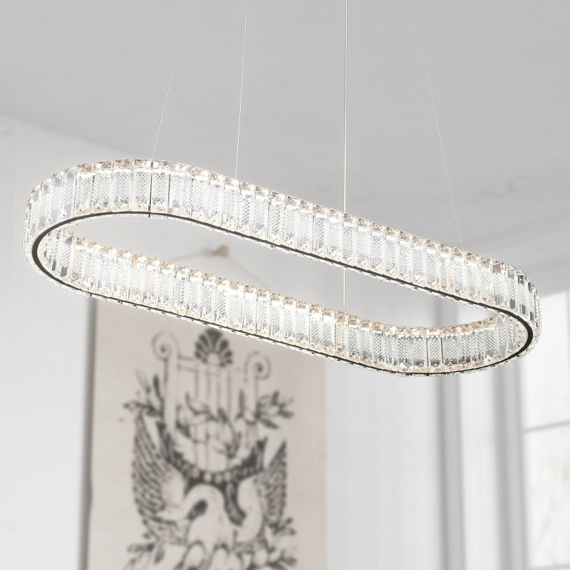 Maxax 1 - Light Unique / Statement Geometric LED Pendant with Crystal Accents 