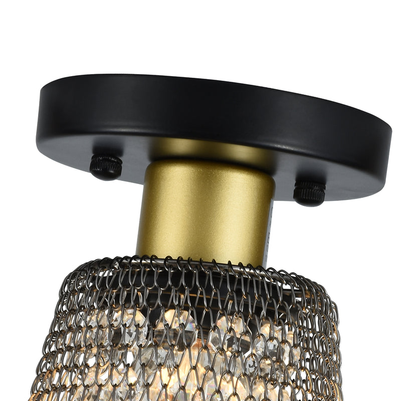 Maxax Tapered Metal Crystal Semi-Flush Mounted Lamps 