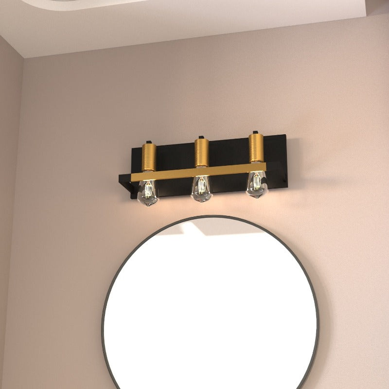 Maxax 3 - Dimmable Black Gold Interior Bathroom Wall Light 