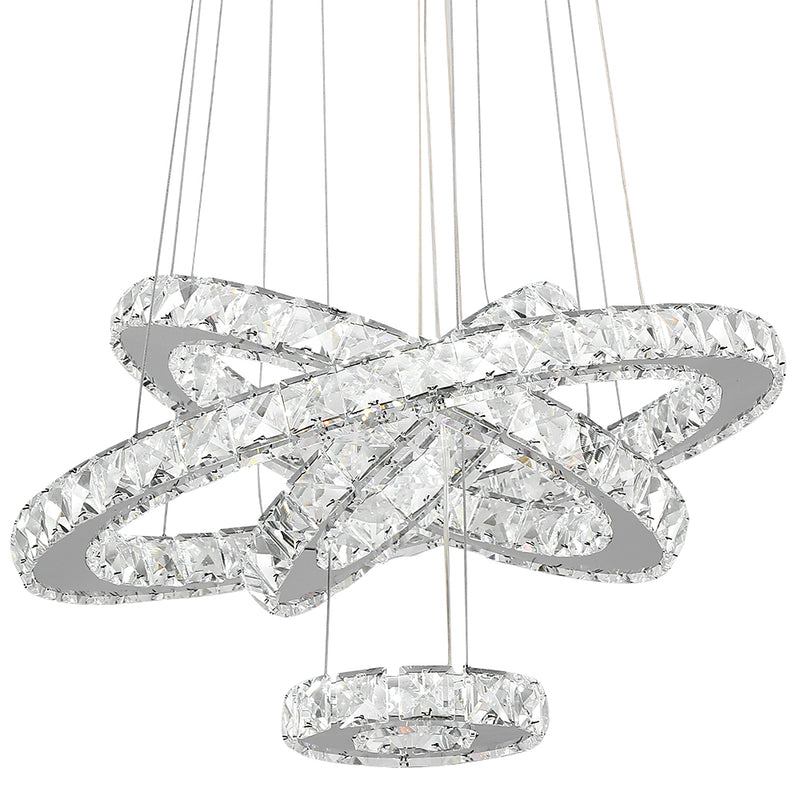 Maxax 4 - Light Unique Tiered LED Crystal Chandelier 