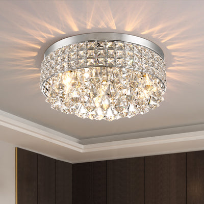 4ModernHome Chrome Crystal flush mount ceiling light