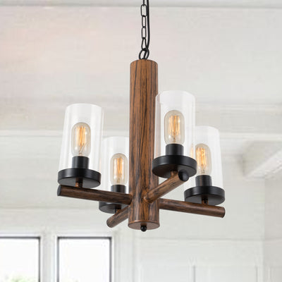 Maxax 4-Light Candle Style&Shaded Classic / Traditional Farmhouse&Country Style Chandeliers #19162-4WG