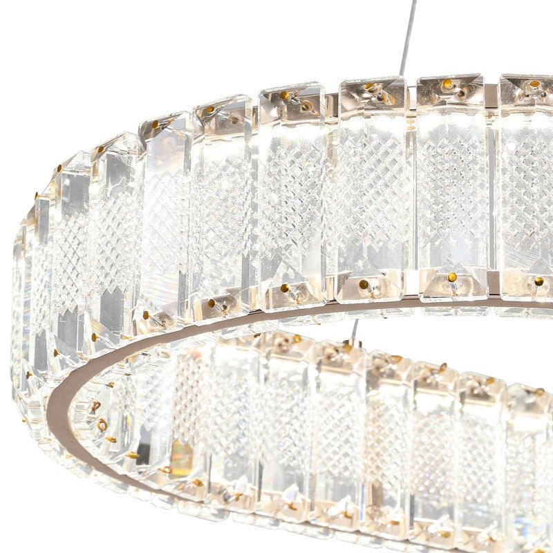Maxax 1 - Light Unique / Statement Geometric LED Pendant with Crystal Accents 