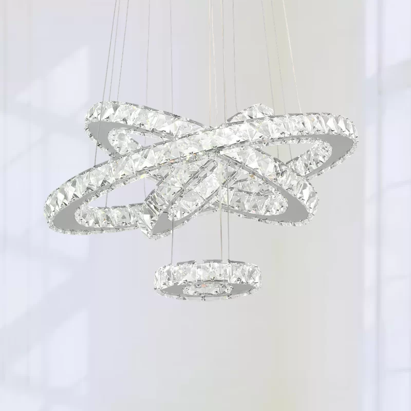 Maxax 4 - Light Unique Tiered LED Crystal Chandelier 