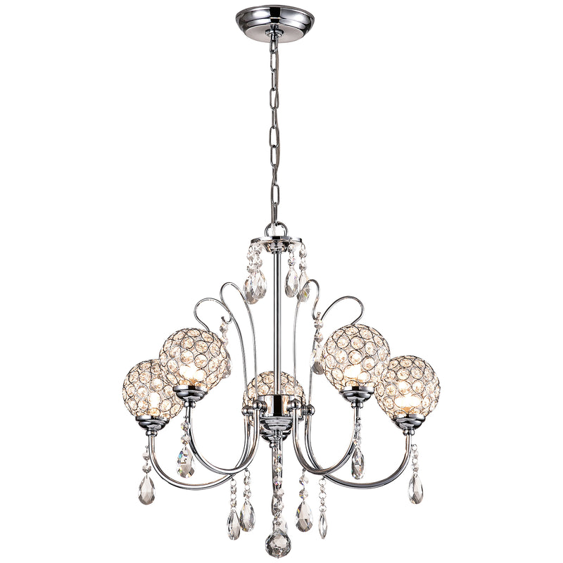 Maxax 5 - Light Candle Style Classic / Traditional Chandelier with Crystal Accents 