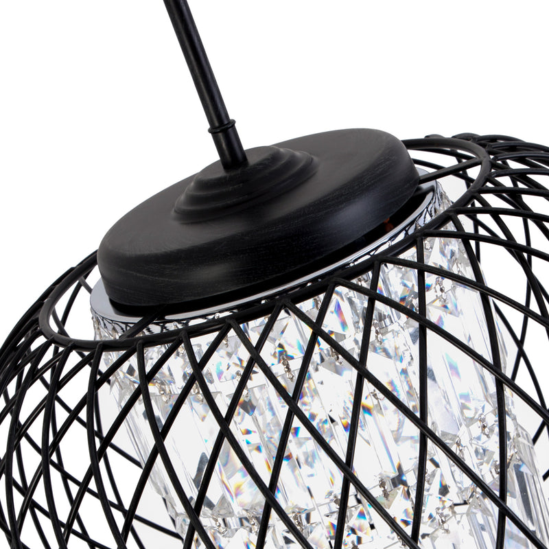 Maxax 3 - Light Single Globe Pendant with Crystal Accents 