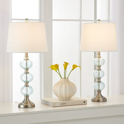 Maxax 29in Glass Table Lamp set of 2 with USB #T59
