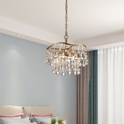 Maxax 4 - Light Unique Tiered Chandelier with Crystal Accents #MX19111-4GD-P