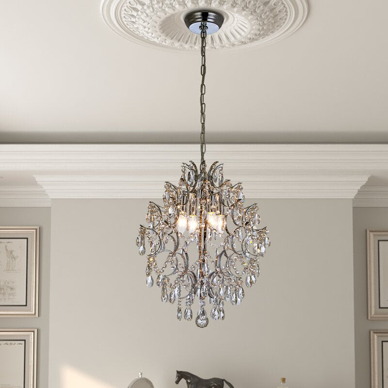 Maxax 4-Light Unique / Statement&Candle Style Chandelier With Crystal Accents 