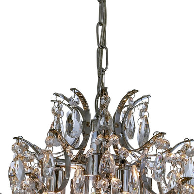 Maxax 4-Light Unique / Statement&Candle Style Chandelier With Crystal Accents #MX19119-4CL-P