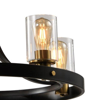 Zaza Designs 5 - Light Modern Farmhouse Chandelier With Wrought Iron Accents #MX21026-5GD