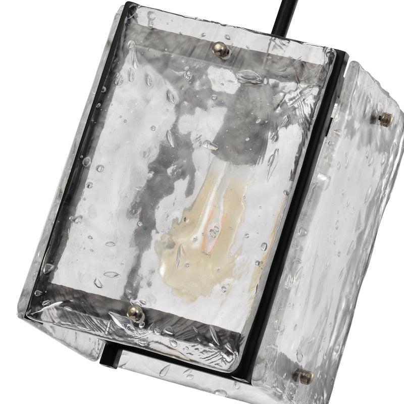 Maxax 1 - Light Lantern Square Ice Glass Pendant Lights 