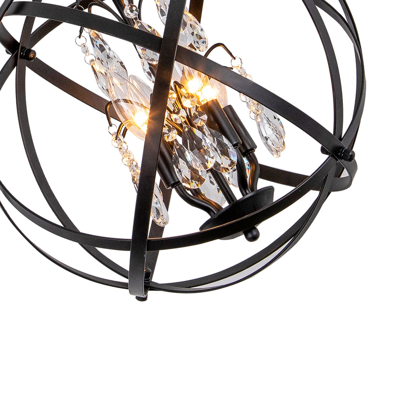 Maxax 4 - Light Unique/Statement Globe Chandelier With Crystal 