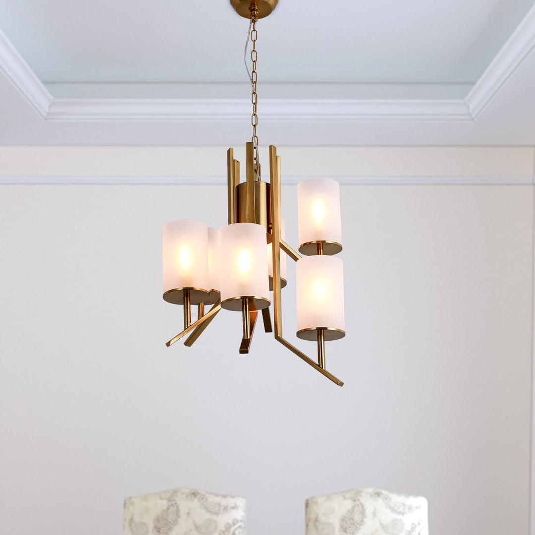 Zaza Designs 6 - Light Candle Style Classic / Traditional Chandelier With Wrought Iron Accents #MX19129