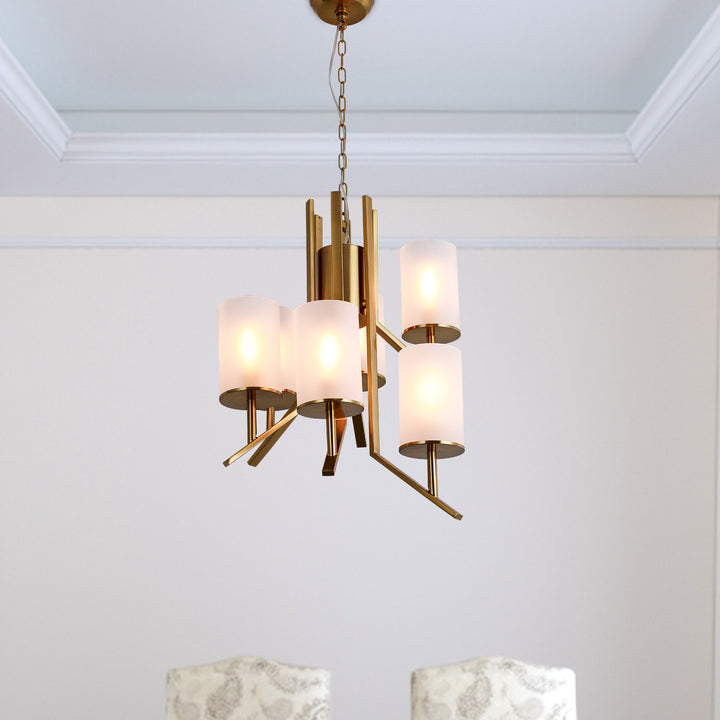 Zaza Designs 6 - Light Candle Style Classic / Traditional Chandelier With Wrought Iron Accents #MX19129