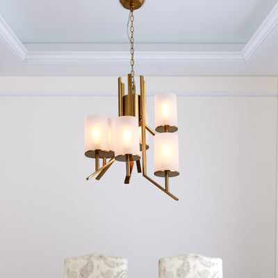 Zaza Designs 6 - Light Candle Style Classic / Traditional Chandelier With Wrought Iron Accents #MX19129-6GD-P