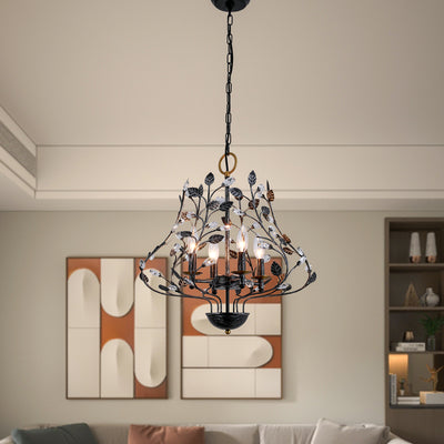 Zaza Designs  4 - Light Unique Classic / Traditional & Empire Chandelier With Crystal Accents #MX19130-4BK-P