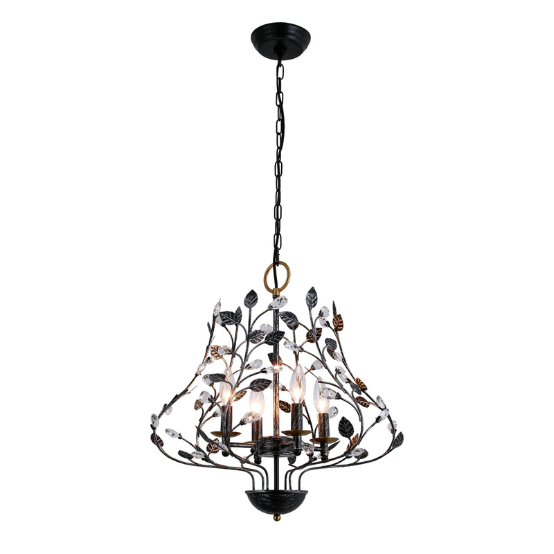 Zaza Designs  4 - Light Unique Classic / Traditional & Empire Chandelier With Crystal Accents 