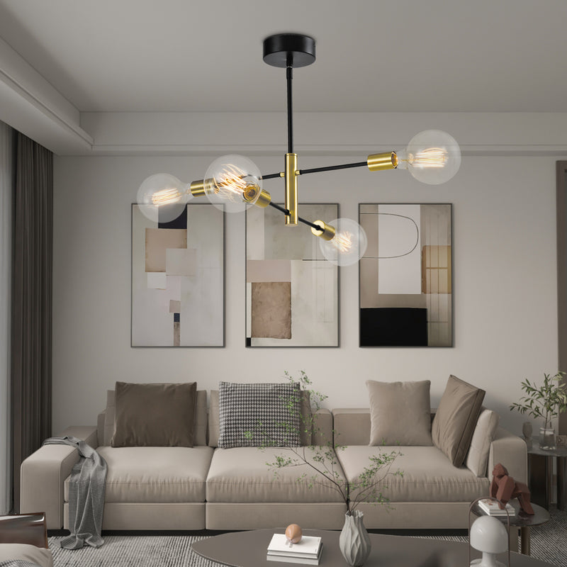 Maxax 4 - Light Unique / Statement&Sputnik Modern Linear With Wrought Iron Accents 
