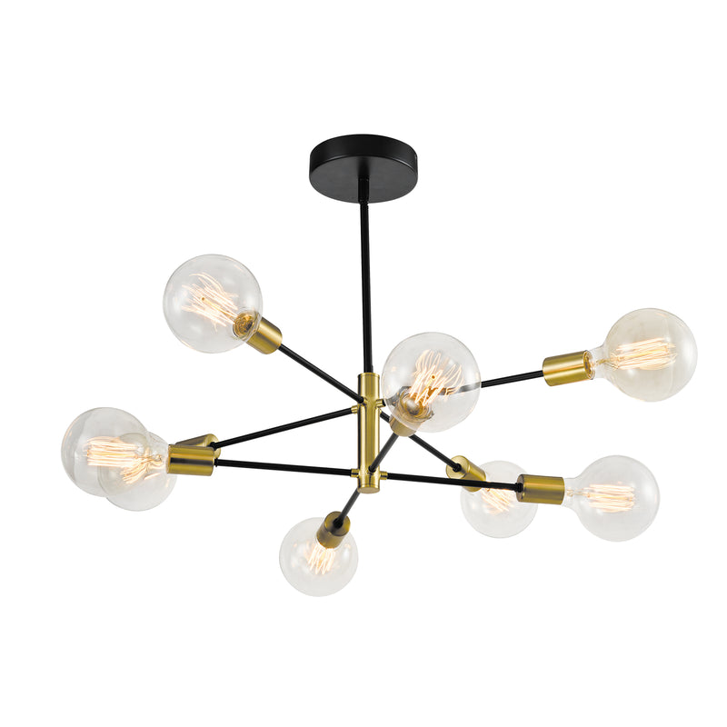 Maxax 8 - Light Unique Statement & Sputnik Modern Linear With Wrought Iron Accents 
