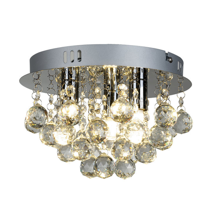 Maxax 3-Light 9.84in Crystal Flush Mount #OM23-3FM