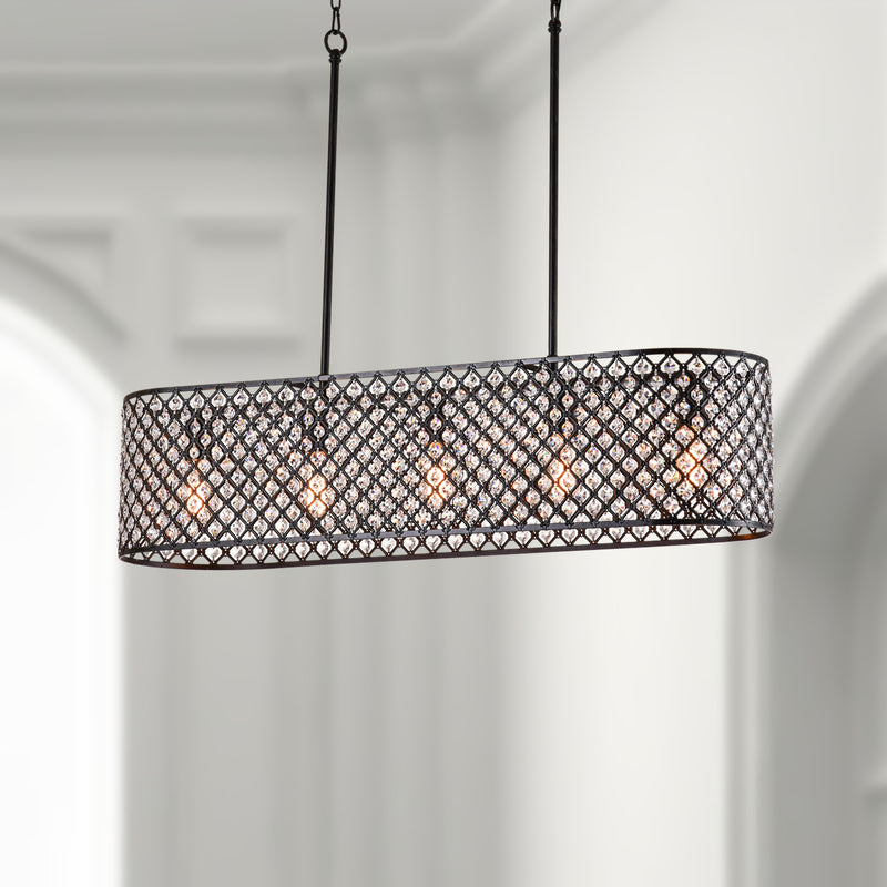 Maxax 5 - Light Unique Rectangle Crystal Chandelier 