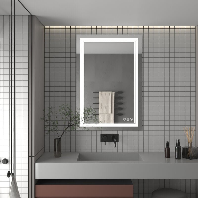 Maxax Schaghticoke Frameless Lighted Bathroom Mirror 