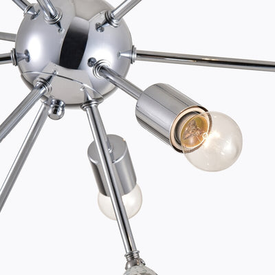 Maxax 6 - Light Chrome Sputnik Sphere Chandelier with Crystal balls #MX19103-6CH-P