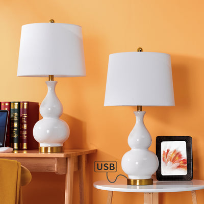 Maxax 26.75in Table Lamp Set with USB (Set of 2)  #T08