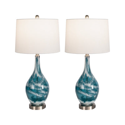glass table lamp set of 2 with usb