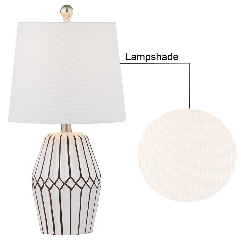 20.5in white ceramic table lamp set