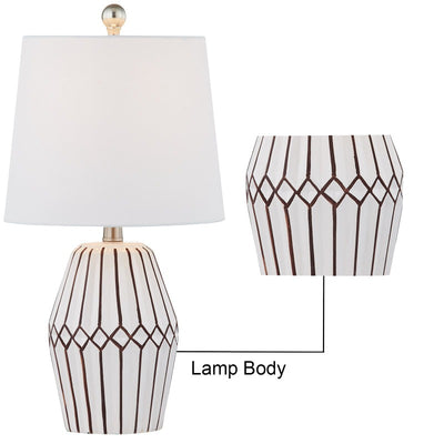 20.5in white ceramic table lamp set