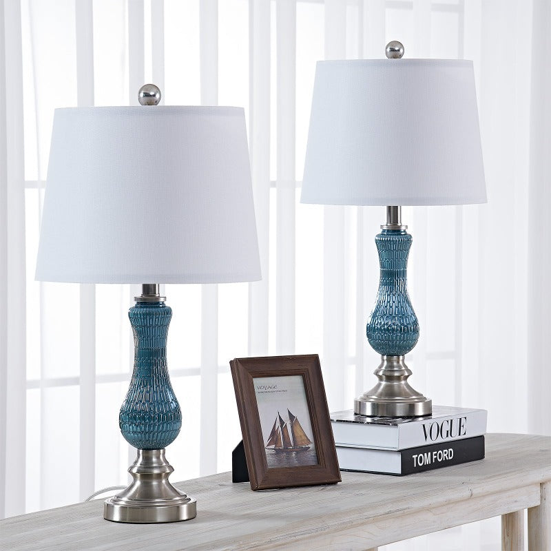 Maxax  23in Light Blue Bedside Lamp Set of 2