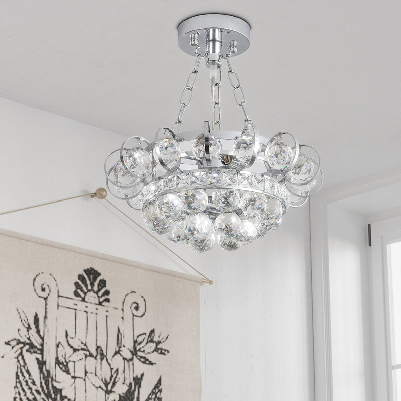 Maxax 3 - Light Unique / Statement Tiered Traditional Crystal Chandelier 