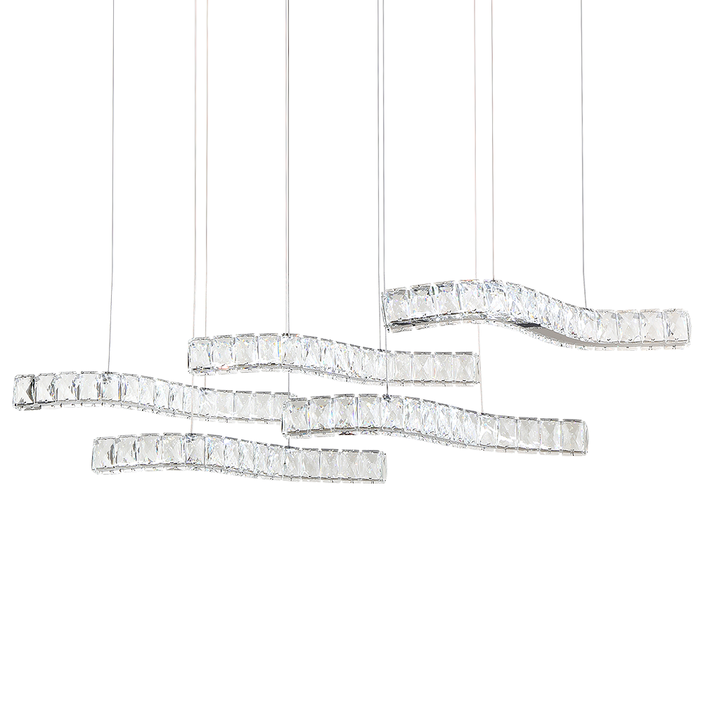 Maxax 5 - Light Statement Square / Rectangle LED Crystal Chandelier#YX-14
