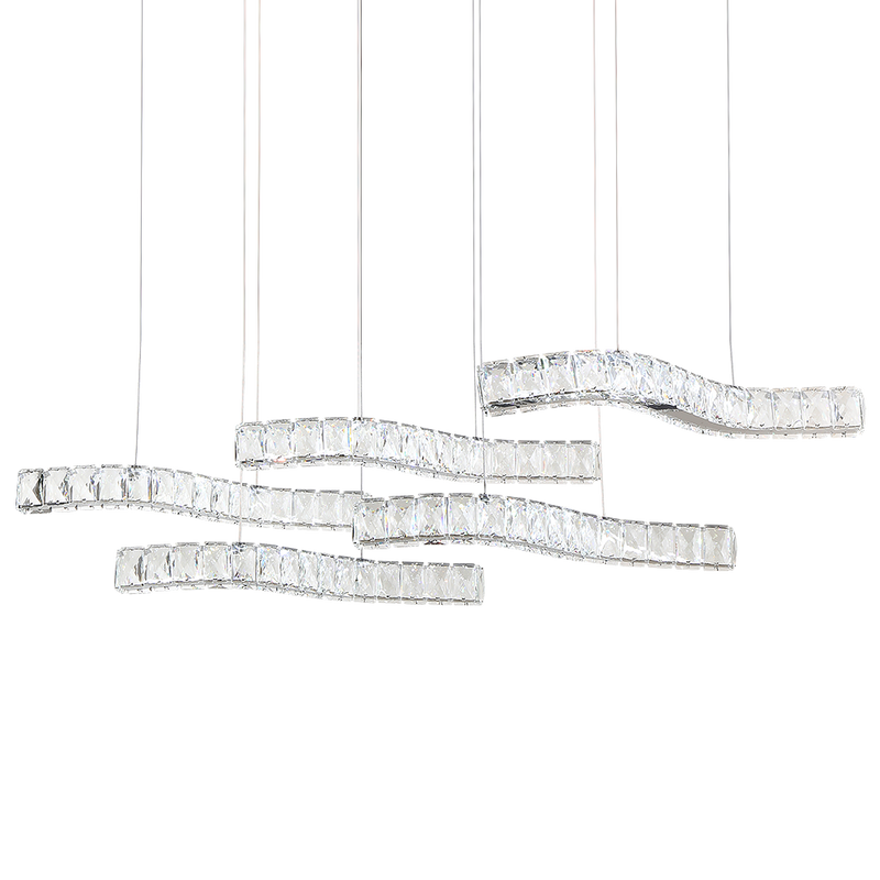 Maxax 5 - Light Statement Square / Rectangle LED Crystal Chandelier