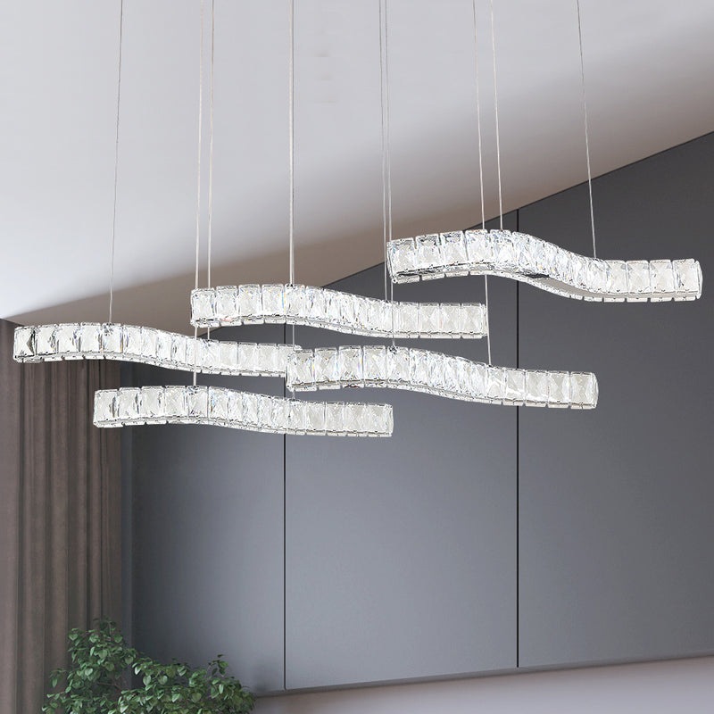 Maxax 5 - Light Statement Square / Rectangle LED Crystal Chandelier