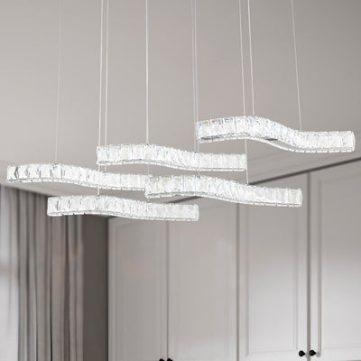 Maxax 5 - Light Statement Square / Rectangle LED Crystal Chandelier for Kitchen