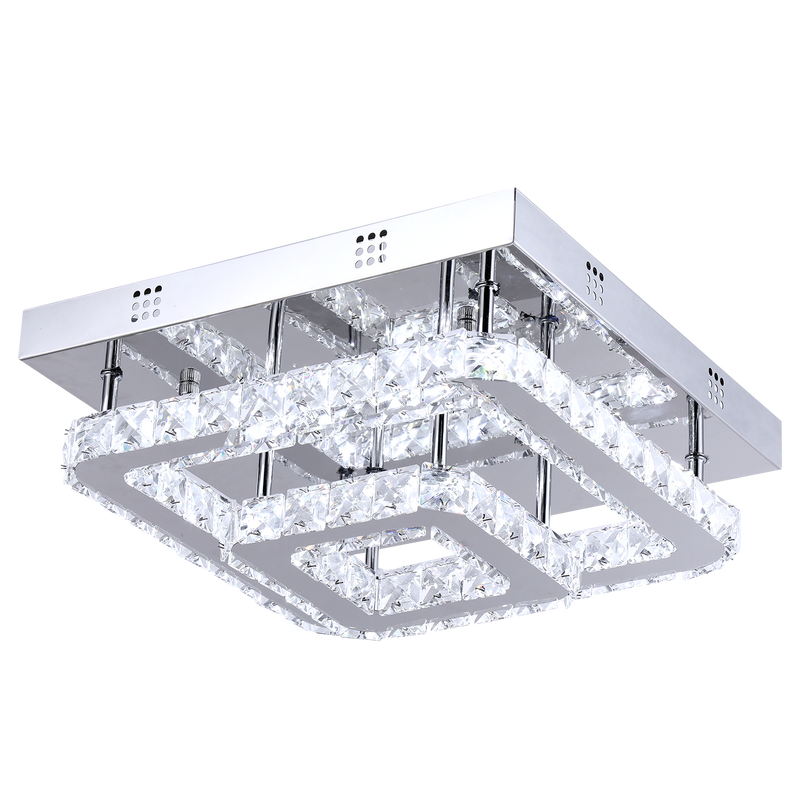 Maxax 2-Light 13.7in LED Crystal Flush Mount 