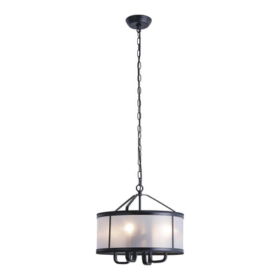 Zaza Designs 4 - Light Candle Style&Shaded Drum Chandelier #19156-4BK