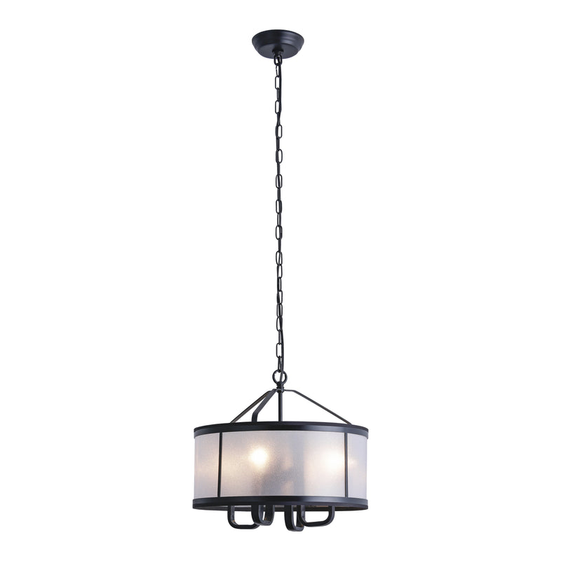 Zaza Designs 4 - Light Candle Style&Shaded Drum Chandelier 