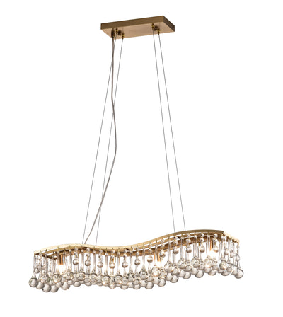 Maxax 4 - Light Kitchen Island Square Chandelier With Crystal, Gold finish #MX19110-4GD-P