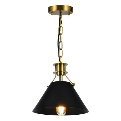 Maxax 1 - Light Cone Pendant with Wrought Iron Accents #MX5012-P1WH