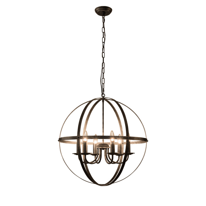 Maxax 6 - Light Statement Globe Chandelier With Wrought Iron Accent #MX18169-6P