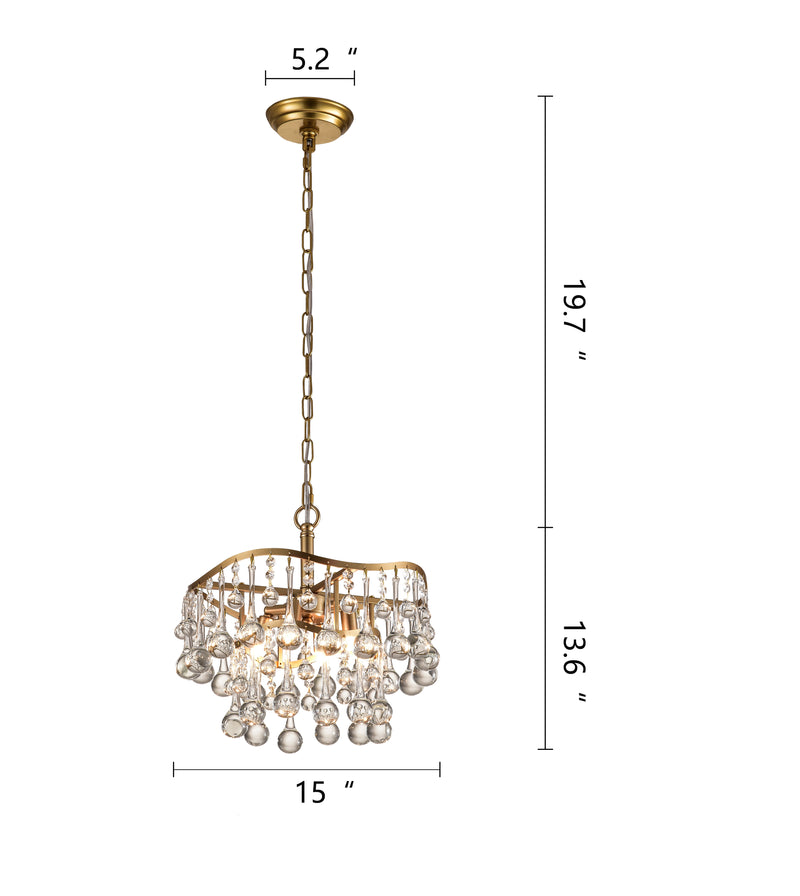 Maxax 4 - Light Unique Tiered Chandelier with Crystal Accents 