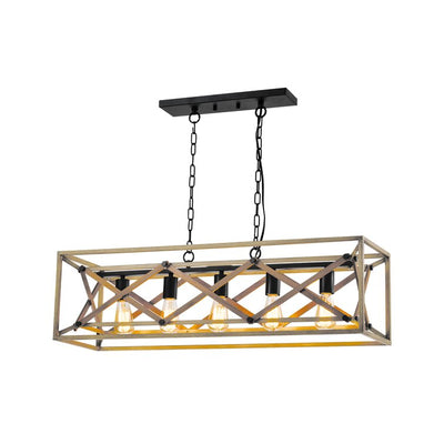 MAXAX 5 - Light Kitchen Island Square / Rectangle&Linear&Modern Linear With Wrought Iron#MX21033-5WD