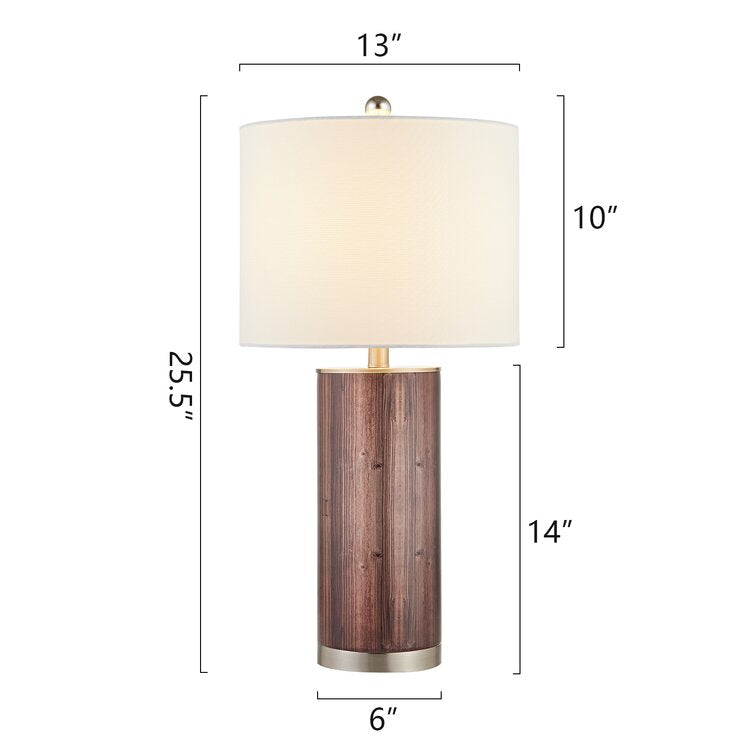 Maxax 25.5in Brown Table Lamp Set (Set of 2) 